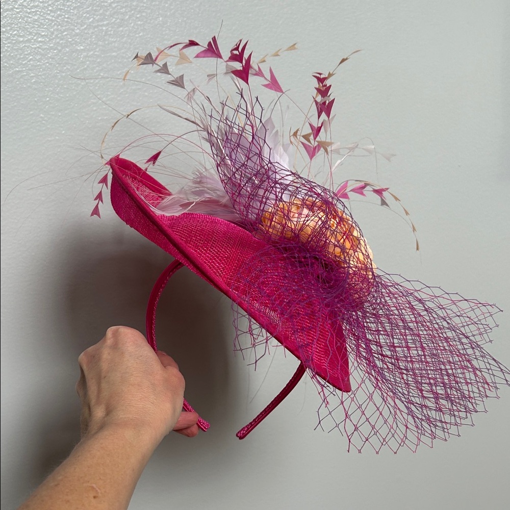 Fuchsia Feathered Fascinator Headband - Stylish Women's Accessory